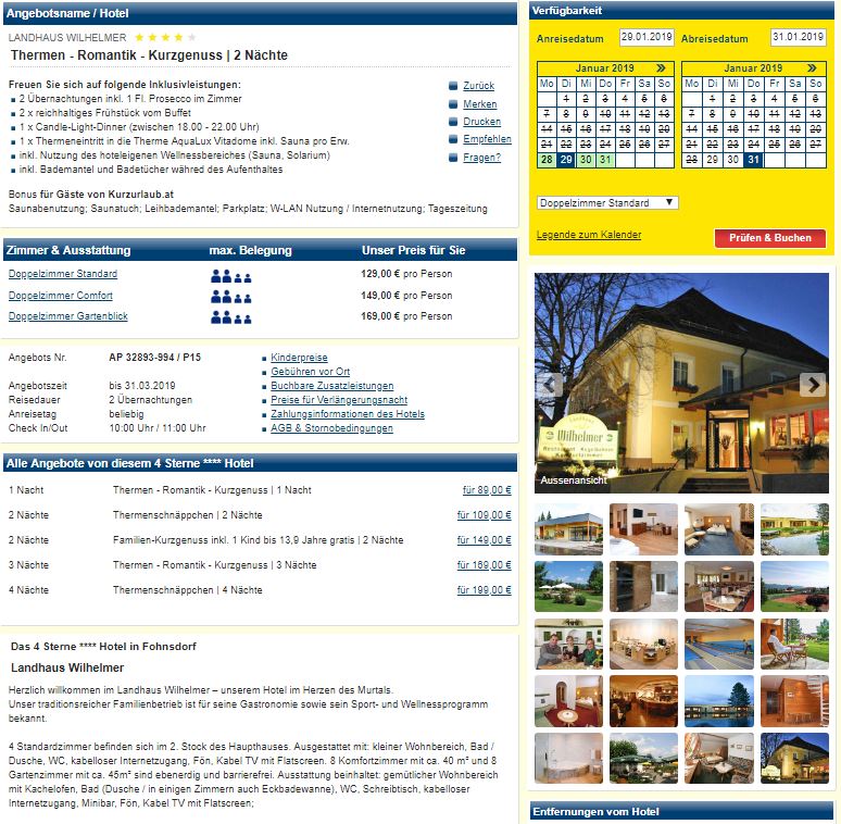wilhelmer-kurzurlaub Hotel Schloß Weikersdorf