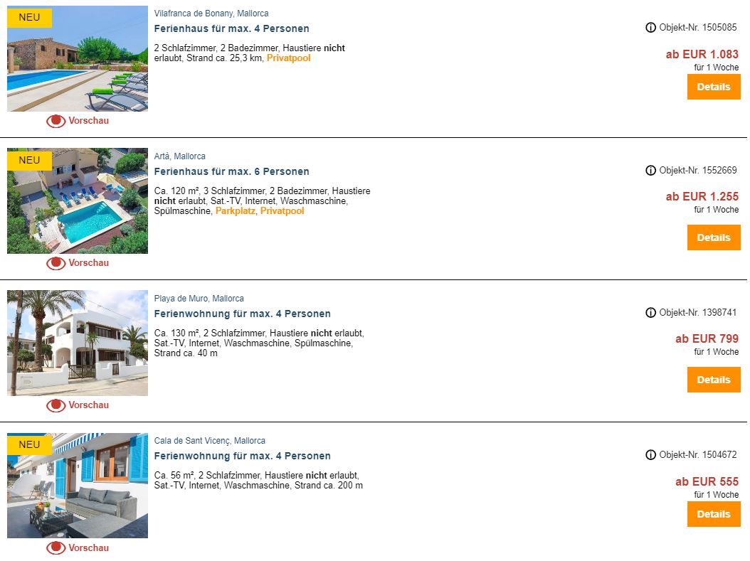Ferienwohnungen auf Mallorca, ab 54,16 € / Woche – über 6.500 Fincas, Ferienhäuser & Ferienwohnungen auf Mallorca online buchen