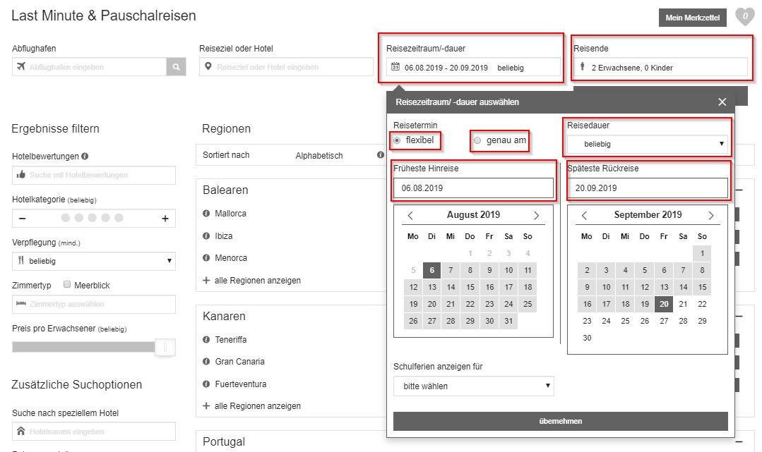 Tutorial : Welche Reise Länder kann ich mit einem bestimmten Reisebudget bereisen ? 2