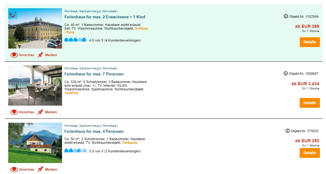 ab 41,50 € / Woche - Ferienhäuser & Ferienwohnungen am Mondsee / Salzkammergut online buchen 10