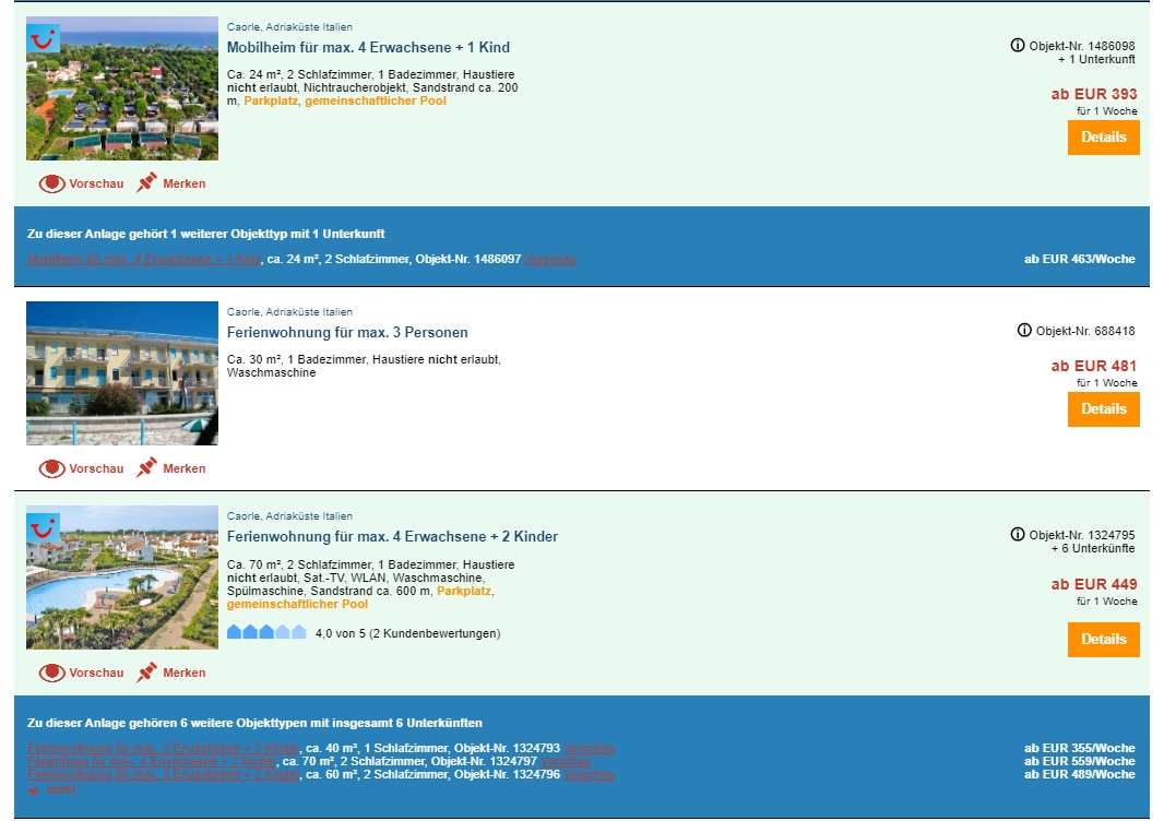 Ferienwohnungen in Caorle